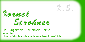 kornel strohner business card