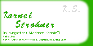 kornel strohner business card